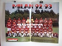 L02 POSTER FORMAZIONE MILAN 1992-93 DIETRO MARCO VAN BASTEN CON AUTOGRAFO STAMPATO 54x41 cm ca.