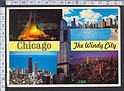 N3168 CHICAGO THE WINDY CITY 4 VIEWS Viaggiata