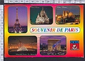 N7258 SOUVENIR DE PARIS Viaggiata (FILEE TRIMMED)