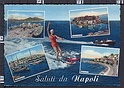 N8391 SALUTI DA NAPOLI PIN-UP SURF VEDUTE Viaggiata SB