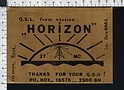 Q5689 QSL RADIO AMATORIALE HORIZON STATION