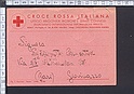 B1447 Storia Postale MILITARE PRIGIONIERI DI GUERRA in franchigia ANNI 40 croce rossa (taglietto in alto)