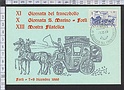 B238 TIMBRO  FORLI GIORNATA DEL FRANCOBOLLO 1969 CARROZZA CAVALLI Marcofilia Cartolina Pubblicita