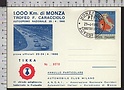 B7549 Italia Timbro 1966 AUTODROMO DI MONZA TROFEO CARACCIOLO TIKKA taglietto pieghetta