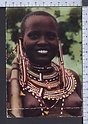 Q4423 KENYA EAST AFRICA MASAI GIRL WOMAN TOPLESS piega crease VG