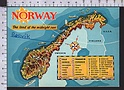 R5390 NORWAY NORVEGIA THE LAND MAP cartolina QSL