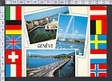 M6205 GENEVE 3 VUES AVEC EUROPEAN FLAGS BANDIERE