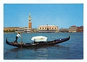 M1273 VENEZIA PANORAMA CON GONDOLA E GONDOLIERE IN PRIMO PIANO VIAGGIATA