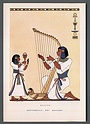 V4276 Illustrazione RITMI E SUONI EGITTO ARPISTA EGIZIANA ARPA REPUBBLICA DEI RAGAZZI