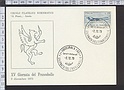 B224 TIMBRO  IMOLA G. PIANI GIORNATA DEL FRANCOBOLLO 1973 BOLLO AEREO Marcofilia Cartolina Pubblici