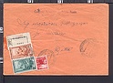 B3941 Italia Storia Postale 1952 LAVORO REGIONI Lire 25 10 DEMOCRATICA 3 RACCOMANDATA