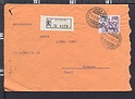 B4153 Italia Storia Postale 1957 GIUSEPPE GARIBALDI A CAVALLO Lire 110 ISOLATO RACCOMANDATA
