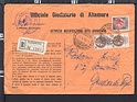 B3709 ITALIA storia postale 1966 SIRACUSANA Lire 130 e 100 RACCOMANDATA
