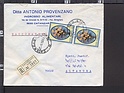 B3703 ITALIA storia postale 1969 FLORA FIORI Lire 90 RACCOMANDATA Isolato
