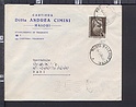B3881 ITALIA Storia Postale 1966 BENEDETTO CROCE LIRE 40 BUSTA DITTA ANDREA CIMINI Isolato