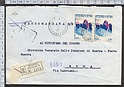 B1045 Storia Postale campionato del mondo sci alpino 1970 raccomandata ministero del tesoro sport Isolato