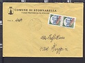 B3635 ITALIA storia postale 1998 COPPIA CASTELLO PRATO Lir. 400 BUSTA COMUNE DI STORNARELLA Isolato